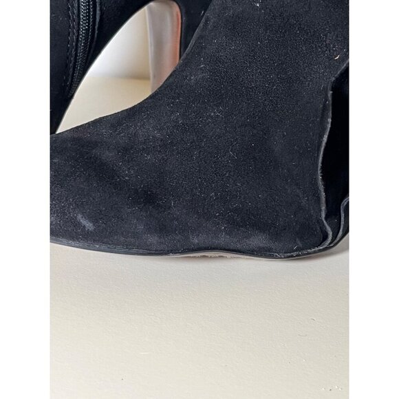No. 704 Black Booties Pansy Suede Ruffle Ankle Boots Booties Size 39.5/ US 9 - Picture 3 of 9